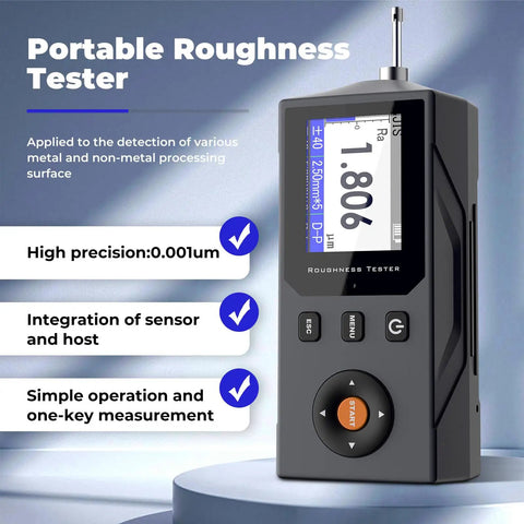 Pro Grade Surface Roughness Tester With 5 Micron Diamond Stylus Inductive Sensor High Precision Digital Profilometer