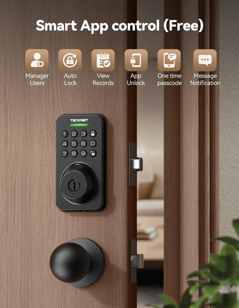 Built Tough Keyless Entry Door Lock With Rapid Fingerprint Keypad Smart App Control Auto Lock Design For Front Door No Sweat Install And Straightforward One Time Code Access