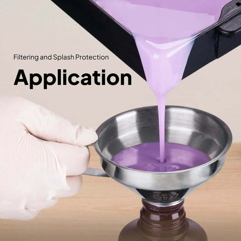 Stainless Steel Resin Funnel With Filter And Brush For 3D Printers Spill Free Filtration Durable Metal Funnel for pouring resin