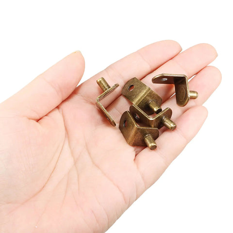 Rock Solid Bronze Shelf Support Pegs, Slick L Shaped Cabinet Brackets, 2 Inch Heavy Duty Shelf Pins For Kitchen Cupboards And Closets, Clean 20 Pack Diy Home Setup Hardware Kit