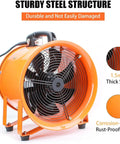 Sturdy orange steel Heavy Duty High Velocity 10 Inch Portable Utility Blower Fan For Basements Shops And Warehouses with handle
