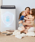 Slick 30 Lbs Fully Automatic Portable Washing Machine With Integrated Drain Pump, mother and daughters enjoying laundry time.