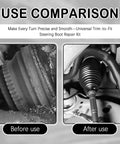 Comparison of worn and new silicone tie rod boot with Trimmable Silicone Tie Rod Boot Kit With Clamps And Zip Ties For Universal Rack And Pinion Steering Protection