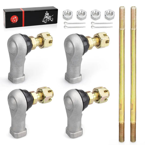 Beefy Heavy Duty Tie Rod End Kit For ATVs And UTVs Fits Big Bear 400 Bruin 350 Grizzly 350 400 450 Wolverine 350 450 Kodiak 400 450 Models 2000 2012 Includes All Hardware For Quick Easy Installation, four tie rod ends and two rods