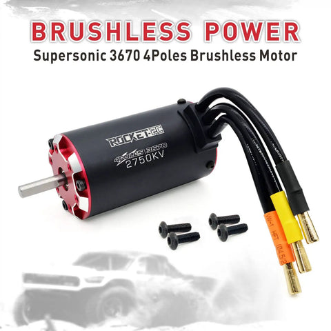 Sensored 3670 2750KV Brushless Motor For 1 by 10 RC Cars 4 Pole Design High Torque Performance Temperature Resistant Sensor Motor Upgrade