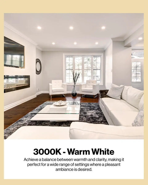 Living room illuminated with BR40 LED Flood Light Bulbs 1400 Lumens 17W 100W Equivalent Dimmable Warm White 3000K E26 Base
