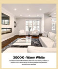 Bright living room with 8 Pack BR40 LED Flood Light Bulbs For Recessed Can Lighting That Lights Up The Room Like Daylight 1400 Lumens 17W 100W Equivalent Dimmable 3000K Warm White E26 Base Indoor Home Kitchen Bedroom UL Listed installed