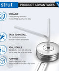 Two Pack Heavy Duty Lid Hinges For 50 Pound Wooden Boxes And Toy Chests With Soft Close, shown with durability features