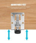 8 Pack Adjustable Furniture Legs Leveling Feet for Heavy Duty Steel Base Great for Tables Chairs Cabinets and Desks Easy Height Adjustment on Uneven Floors Wide Bearing Base Protects Floors and Prevents Scratches Tough as Nails Durable adjustable steel leveling foot on wood panel