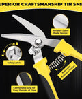 Heavy Duty Tin Snips For Cutting Metal Sheet 8 Inch Straight Cut Aviation Tin Snips With Sharp Stainless Steel Blades Pro Grade