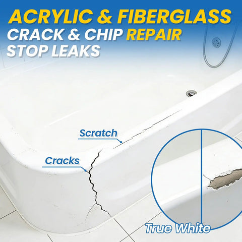 Bathtub with visible cracks and scratches showing repair capabilities using Pro Grade Tub And Sink Repair Kit White For Acrylic Enamel Fiberglass Surfaces Easy Like New Fix For Chips Cracks Scratches And Holes In Bathtubs Showers Sinks Toilets And Ceramic Tiles