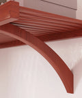 Heavy Duty Hardwood Closet Organizer Rack With Four Smooth Glide Drawers And Sturdy Metal Garment Poles Built To Last Red Mahogany Finish close up of shelf support