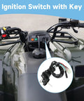 ATV ignition switch with key detail in Ignition Coil Switch Starter Solenoid Relay Kit Works With TRX250 FourTrax ATV With Voltage Regulator CDI Box Compatible 1997 Through 2021 Quad 4 Wheeler Parts