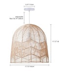 Handwoven Rattan Pendant Lighting Rope Lamp Shade For Indoor Hanging Ceiling Light, Natural Eco Friendly Lampshade, 17.71 Inch Diameter