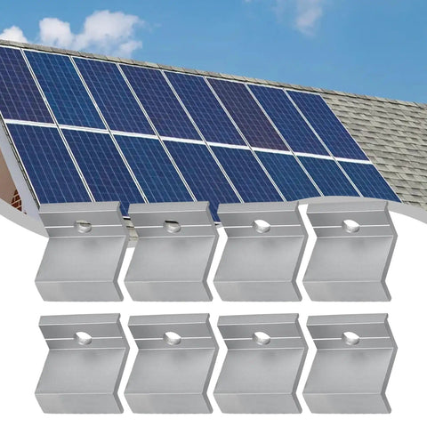 10 Pack Aluminum Solar Panel End Clamps Kit For PV Modules Z Bracket Mounting Clamps For 30 Mm To 45 Mm Frame Heights