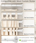 Heavy Duty Tension Curtain Rod No Drill Extendable 42 To 123 Inches Anti Slip Spring Loaded Renter Friendly White Curtain Rod for various curtain styles