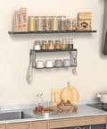 Heavy Duty Floating Bathroom Shelves Wall Mounted Set Of Three With Slick Black Finish For Over Toilet Storage And Moisture Resistant Solid Wood Shelving That Handles Daily Use Without The Drama with kitchen items.