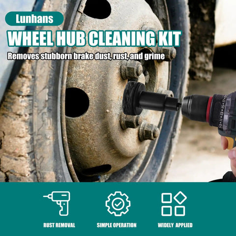 Wheel Hub Cleaning Tool Kit And Resurfacing Set With Stud Cleaner 10 Pads Rust Removal Tool for rotors and hubs
