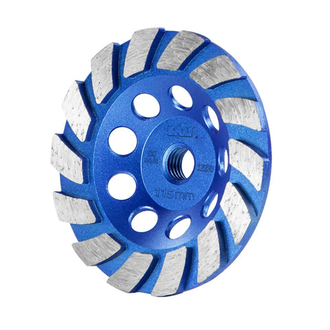 4-1/2 Inch Diamond Grinding Wheel with 14 Turbo Segments, 5/8-11 Arbor for Concrete, Paint, Epoxy, Mastic Removal, Wet or Dry Use