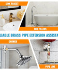 Reliable brass pipe extension assistant for sinks, tubs, showers, and pipelines. Ideal for flexible installation in bathrooms.