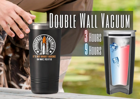 Space Themed 20oz Stainless Steel Tumbler With Lid, Double Wall Vacuum Insulated Travel Coffee Mug For Men with rocket logo