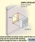 Recessed Cell Phone Locker Featuring Fifteen Spacious Compartments And Foolproof Resettable Combo Locks Built To Safely Stash Your Tech In Durable Bronze Finish For Everyday Hustle installation diagram.