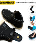 Rugged Steel Toe Work Boots For Men Waterproof Moc Toe Safety Boots With Non Slip Grip Built Tough Black Size 9 US