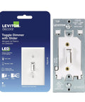 Toggle Slide LED Dimmer Switch For 150W Dimmable LED Halogen And Incandescent Lights Flicker Free Smooth Dimming White Finish