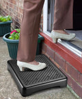 Indoor Outdoor Step Stool For Adults And Seniors Portable High Rise Platform With Grippy Top And Feet 420 Lb Capacity