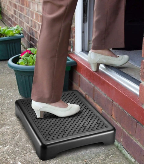 Indoor Outdoor Step Stool For Adults And Seniors Portable High Rise Platform With Grippy Top And Feet 420 Lb Capacity