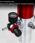 Close-up of Heavy Duty Pneumatic Grease Pump For 55 Gallon Drums With 16 Foot Tubing 0 85 L Per Minute Discharge showing pressure valve