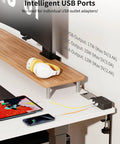Desk setup with No Fuss 8 In 1 Desk Clamp Power Strip With 4 Outlets And 4 USB Ports, Includes 2 USB C, 10 Feet Under Desk Extension Cord, Black