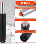 Heavy Duty Gas Lift Cylinder Replacement For Office And Gaming Chairs, 5.5 Inch Long Stroke, Adjustable Height From 10.5 To 16 Inches