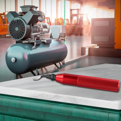 RB3000 metal deburring tool with knurled red aluminum handle and replaceable blade