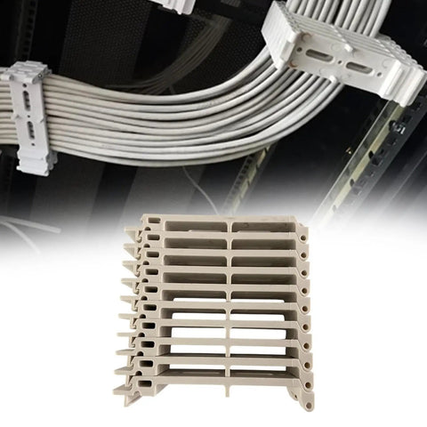 Heavy Duty Desktop Cable Organizer With Server Rack Tray Clips And Sturdy Wire Holder To Ditch Cord Chaos and organized cables.