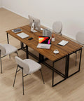 Grab-And-Go Foldable Desk With A 31.5 Inch Wood Top No Tools Needed No Assembly Required Compact Home Office Desk For Small Spaces Perfect For Writing Studying And Light Computer Work featuring wood top and metal frame in small office setup