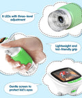 Recordable Kids Digital Microscope With 2.4 Inch IPS Screen showing LED light, handheld grip, and kid-friendly display