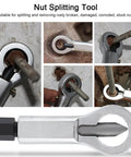 Beast Mode Heavy Duty Nut Splitter For Stuck, Rusted And Damaged Nuts Easy Nut Removal Tool showcasing usage on corroded fasteners