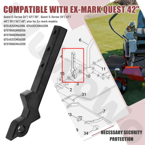 Heavy Duty Beefed Up Control Arm Replacement For Quest E S Series And Time Cutter Z Master Lazer Z Lawn Mowers Fits 34 Inch 42 Inch 50 Inch Decks black steel arm