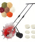 12 Nozzle Manual Seed Planter With 6 Seed Plates for 3-15mm Corn Soybean and Peanut Hand Push Seeder with seeds and wheels