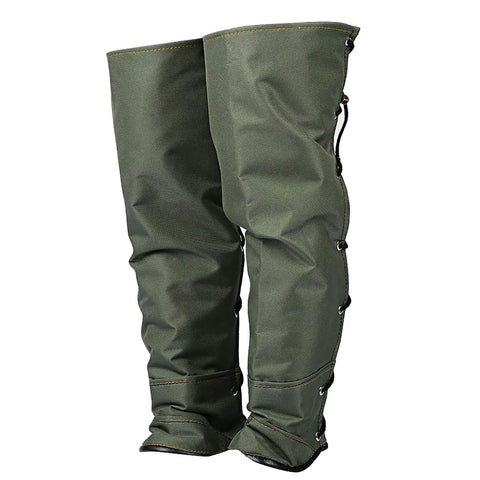 Snake Bite Guard Leg Gaiter Built For Hiking And Camping With Reinforced Double Sailcloth And Tough Stitching, standing upright