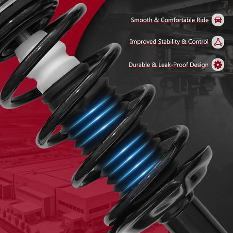 Close-up of suspension component from Beefed-Up 18 Piece Front Lower Control Arm Ball Joint Sway Bar Link Tie Rod Boot Rear Shock Absorber Kit