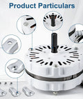 Replacement Attic Fan Motor Kit With 1100 RPM 1/10 HP 120V, showing motor details with brackets and lead wire.