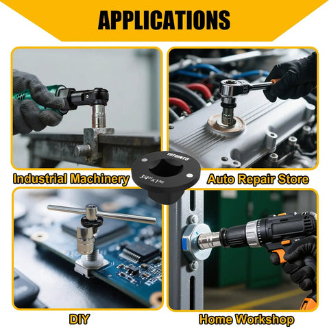 Tough As Nails Low Profile Impact Socket Adapter Set Featuring Heavy Duty Strong Magnets And Stubby Drive Conversion Fits Tight Quarters in use for industrial machinery.