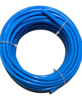 Coiled Blue 16mm By 12mm PU Pneumatic Tubing For Air Compressors 16.4 Ft 5m showing flexible polyurethane material with high burst strength.