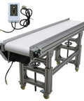 Beefy PU Belt Conveyor With Aluminum Frame 59 Inch Length And 11.8 Inch Width, Adjustable Height 21.2 to 27.2 Inches, with control box