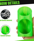 Hand holding green foam pipe insulation cutter from 6 Pack Foam Pipe Insulation Cutter Kit, DIY Friendly Tube Cutting Guide Tools in 15mm 22mm 28mm Sizes, Durable Green, Built for Home, Industrial and Commercial Use with focus on high-quality material and smooth surface.