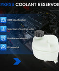Swap Out Your Old Parts With This Engine Coolant Reservoir Tank For Mini Cooper 2002 Through 2008 Oe 603 331 Replacement Expansion Tank in white plastic.