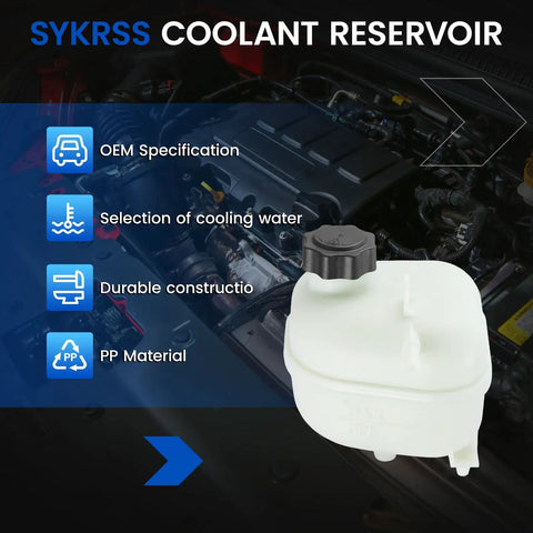 Swap Out Your Old Parts With This Engine Coolant Reservoir Tank For Mini Cooper 2002 Through 2008 Oe 603 331 Replacement Expansion Tank in white plastic.