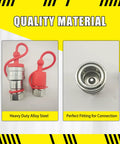 Image of Heavy Duty 3/8 Inch Npt Hydraulic Quick Connect Coupler Set Iso 5675 Carbon Steel Couplings showing quality connectors with rubber caps.